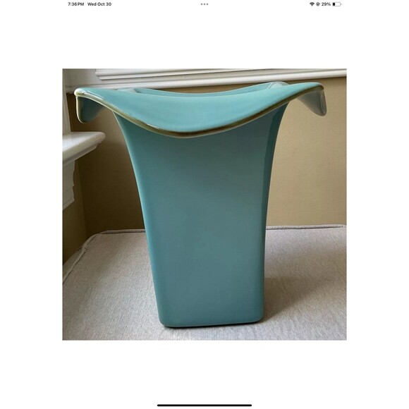 Southern Living At Home Tuscan Robin’s Egg Blue 9” Vase With Stem Separator - Picture 2 of 12